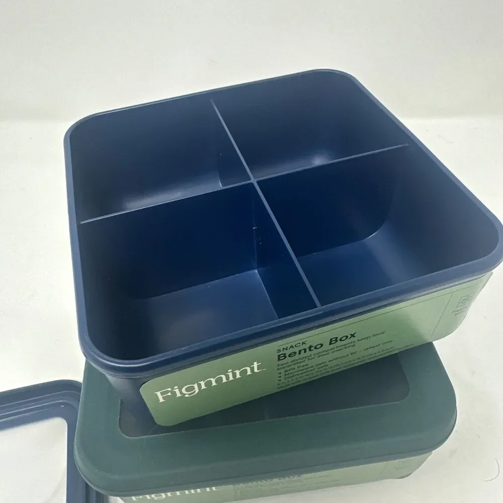Figmint Snack Bento Box Divided Compartments Keeps Food Separated
